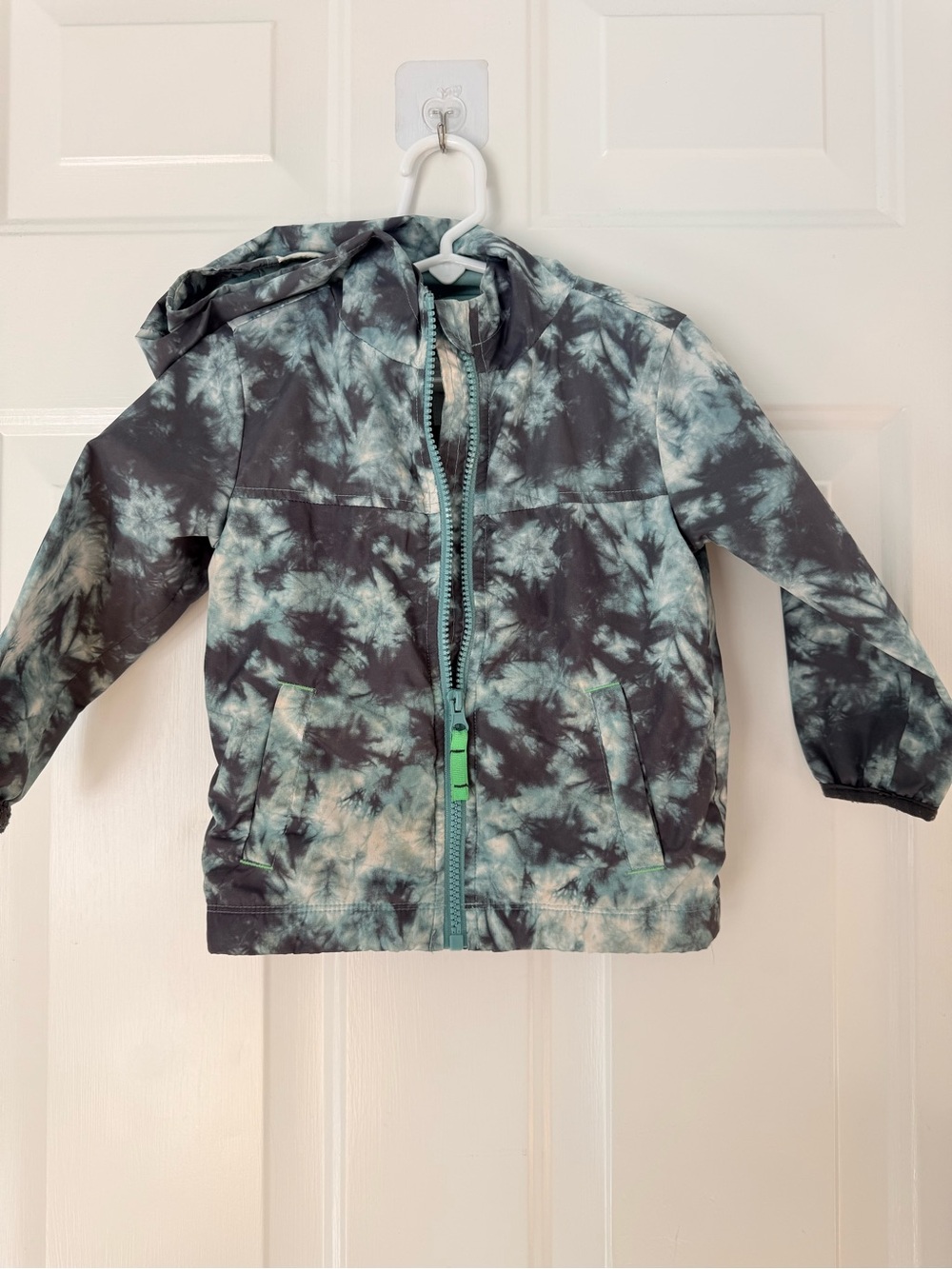 Cat & Jack Mint Green & Gray Tie-Dye Hooded Jacket